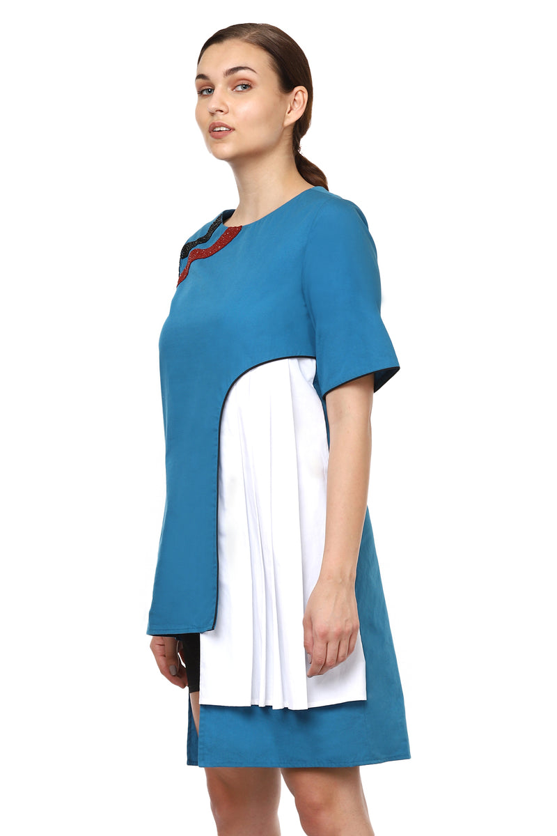 Blue Asymmetrical Dress - Sitch.shop